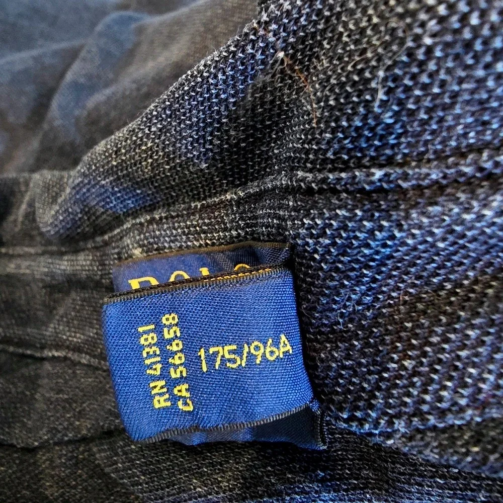 Polo Ralph Lauren Mens Blue Featherweight Mesh Long Sleeve Polo Shirt Size M